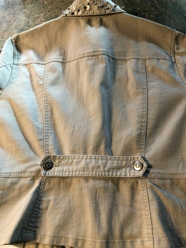 Vintage "Ruby Rd" Gray Peplum Jacket w embellished collar- sz 12 - Picture 12 of 12
