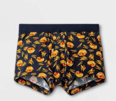 Men s Checkerboard Hot Dog or Burger and Fries Boxer Briefs