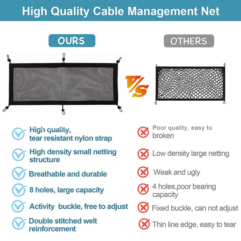 under Desk Storage Bag Cable Pocket Underdesk Management Net for