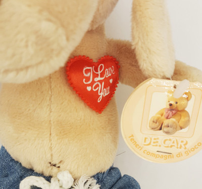 Peluche cane con cuore i love you san valentino H16 cm