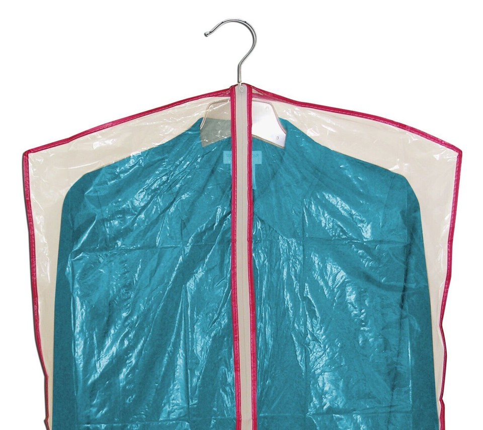 13 Clear Zippered Garment Bags Cloth Storage Suit Dress Shirt Covers