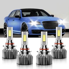 For Chrysler 300 2016-2023 4x Front LED Headlight Kit High Low Beam Bulb White