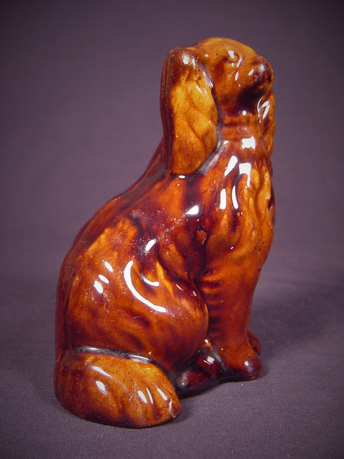 Yellow Ware Rockingham Dogs RARE ANTIQUE 1800s SMALL SPANIEL DOG ROCKINGHAM YELLOW WARE MINT | eBay