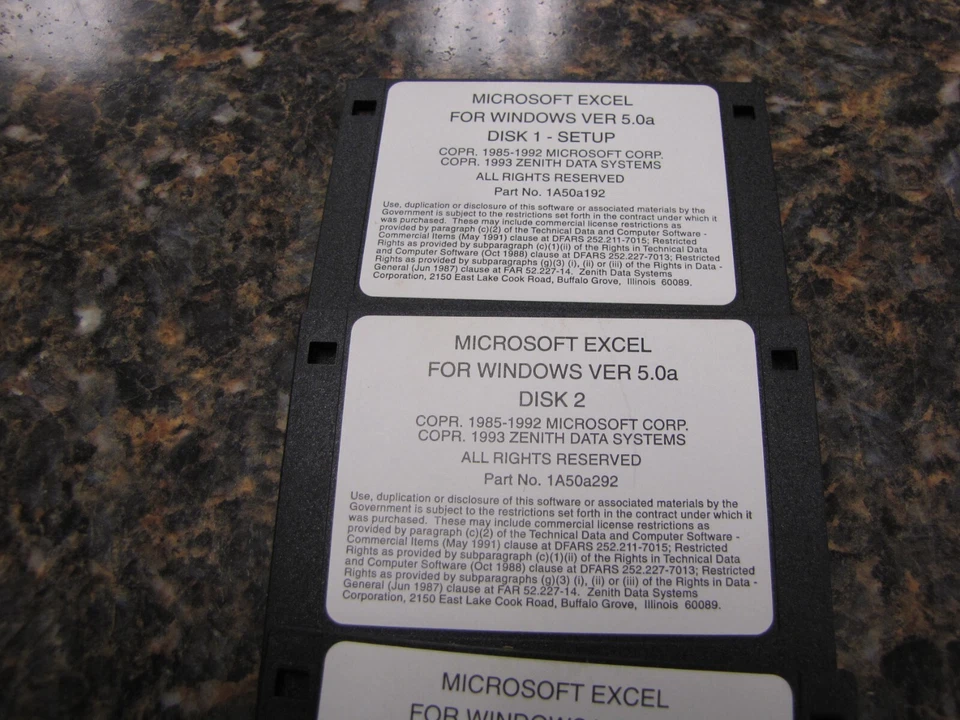 Lot of (9) Vintage Microsoft Excel for Windows Ver 5.0a 3.5" Disks - MB7 - Image 2 of 4
