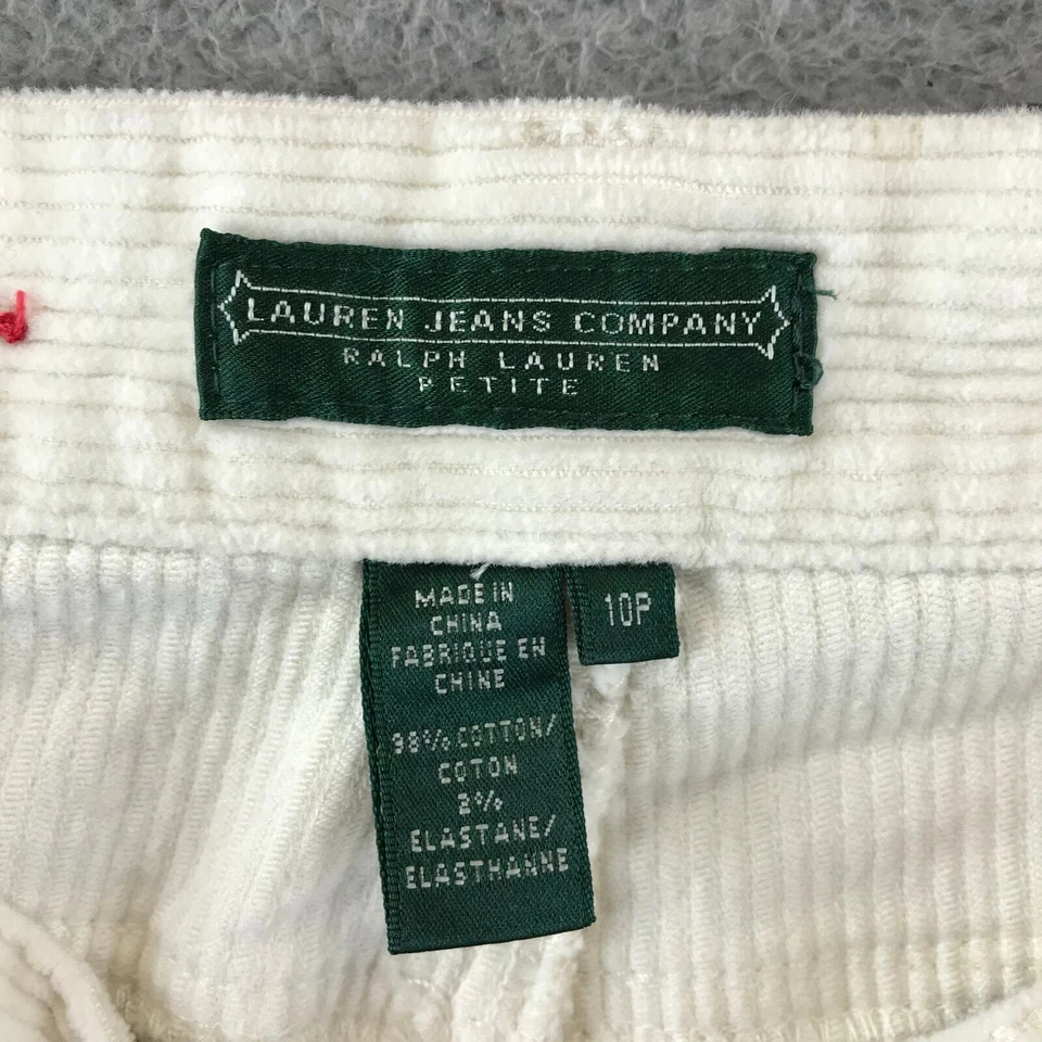 Pantalones de mezclilla vintage Ralph Lauren de pana blancos bootcut talla 10P Foto 3 de 4