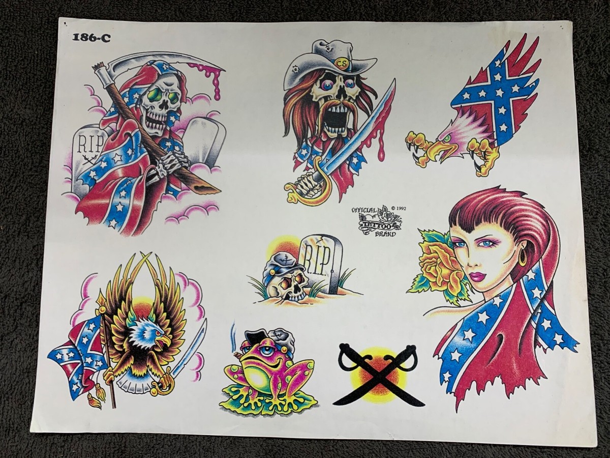 Vintage Art Tattoo Flash Sheet Official Tattoo Brand 1992