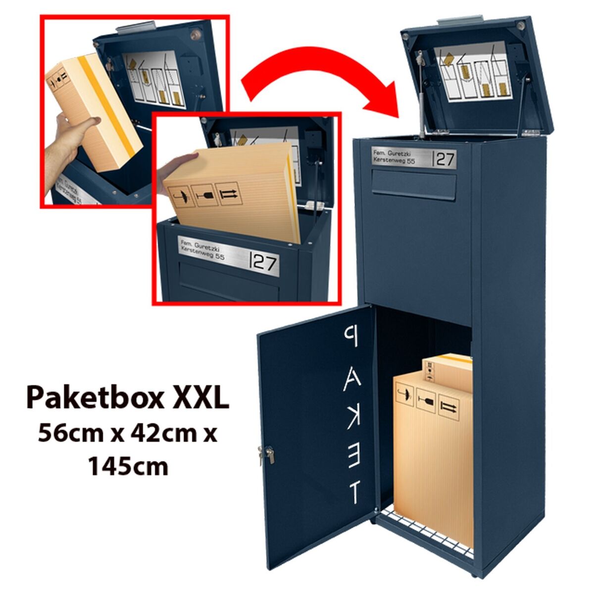 Paketbox XXL Postbox für große Pakete Päckchen Warensendungen und