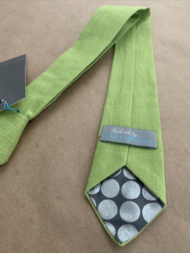 Toddler Neck tie * GREEN * Linen skinny necktie * hipster * 2T - 9 *ONE SIZE - Picture 3 of 5