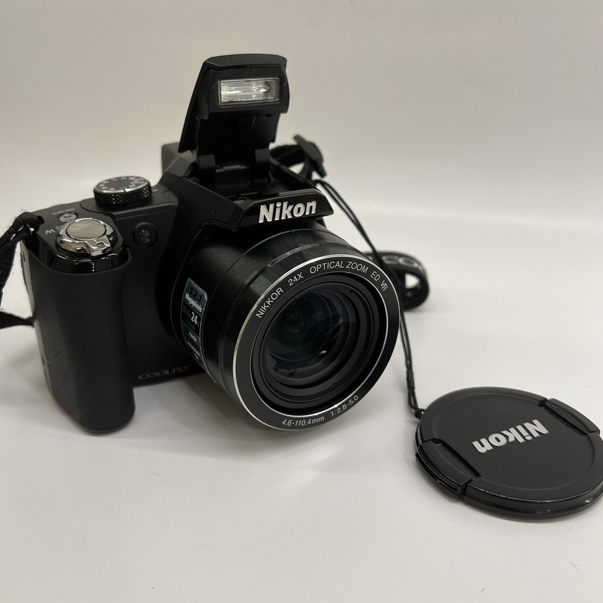 NIKON COOLPIX P90 12.1MP 24X OPTICAL ZOOM DIGITAL CAMERA BLACK +