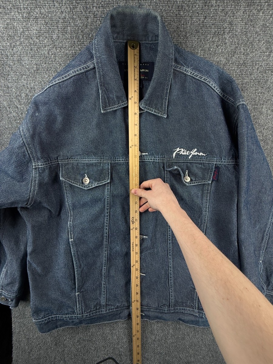 VTG Phat Farm Denim Jacket Men XL Buttons Y2K Streetwear Hip