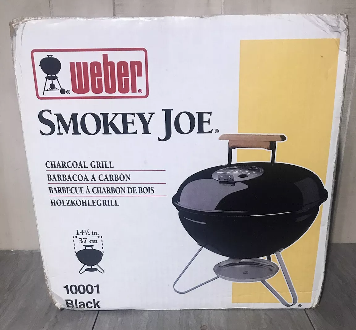 Vintage Weber Smokey Joe Mini BBQ Kettle Grill Model 10001 Black