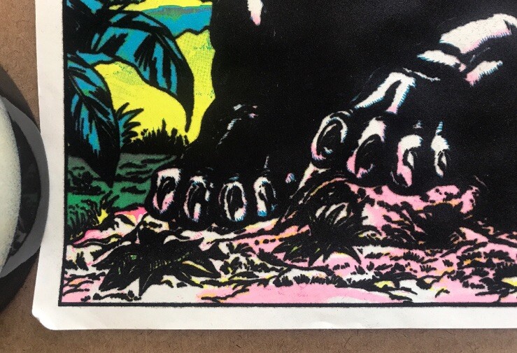 panther vintage blacklight poster 1970s jungle cat Velvet