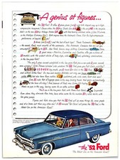 1952 Ford Custom Line Cars - Original Print Advertisement 8.5in X 11in