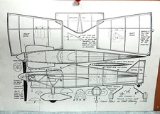 OLE TIGER MONORACER BALSA FREE FLIGHT MODEL AIRPLANE PLANS 8" WINGSPAN