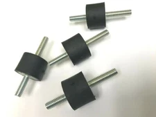 4 BRAND NEW 1" DIA x 3/4" TALL RUBBER MOUNTS 1/4-20 Thread 1" & 3/4" LONG STUDS
