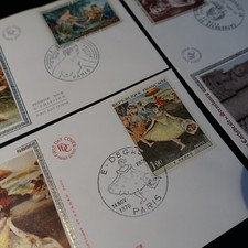 FRANCE TIMBRE TABLEAU N°1652/1654 LETTRE COVER SOIE 1er JOUR FDC 1970