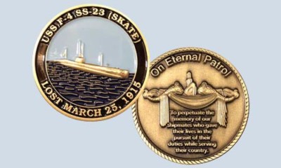 USS F-4 SS 23 (Skate) Submarine Challenge Coin DBF USN Eternal Patrol