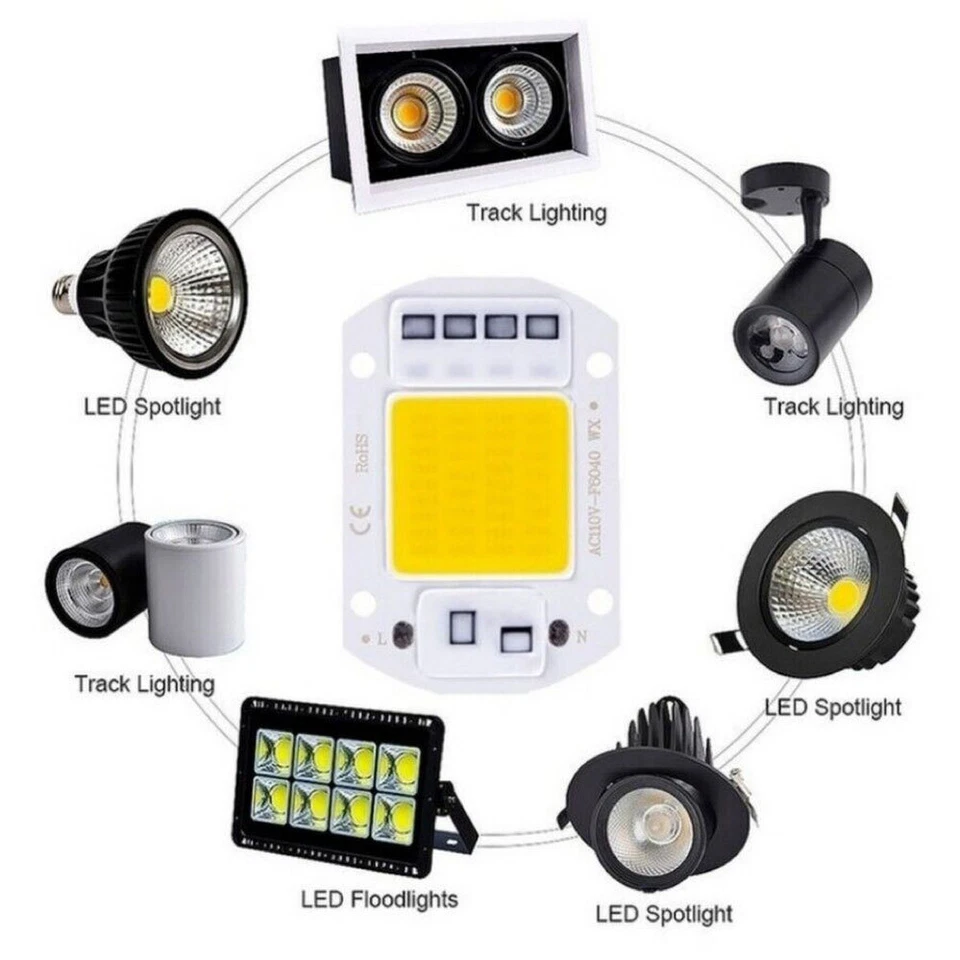 20W 30W 50W LED Floodlight COB Chip 110V 220V Input Integrated Smart IC Driver - Image 2 of 4