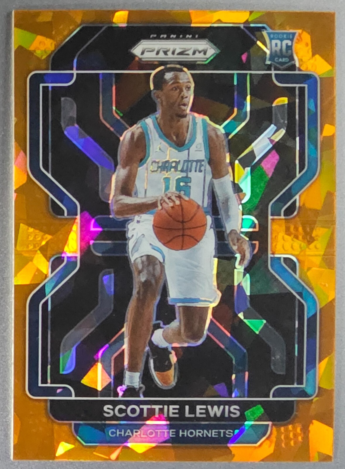 2021-22 Panini Prizm Orange Cracked Ice Scottie Lewis RC #287 Hornets