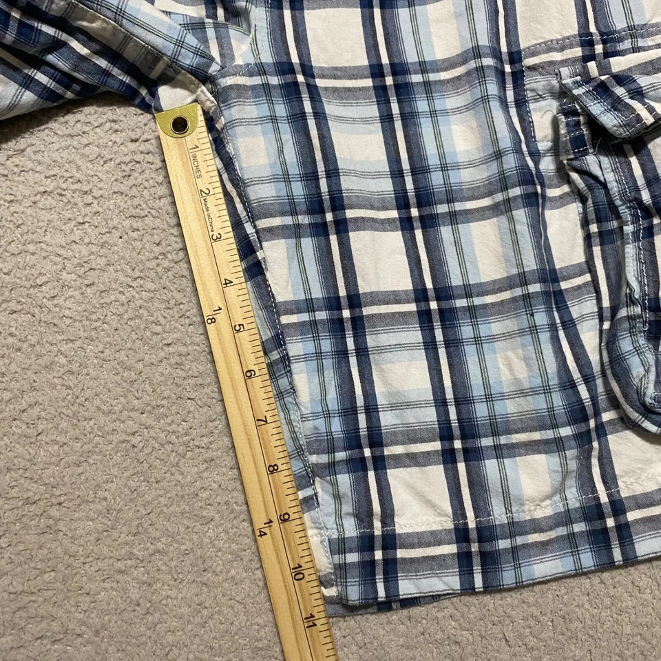 Pantalones Cortos Urban Pipeline Para Hombres Talla 36 Azul Cuadros Cuadros Carga Entrepierna 11" Y2K Informales Foto 3 de 4