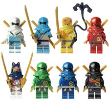 8pcs Dual-Sided Minifigure Ninja Lloyd Kai Zane Jay Ninjago Bulding Block Set