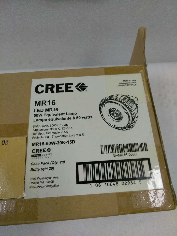 CREE MR16-50W -30K-15D, 12V , 50W , DIMMABLE Neutral White Bulb   (15DB3 - Image 4 of 4