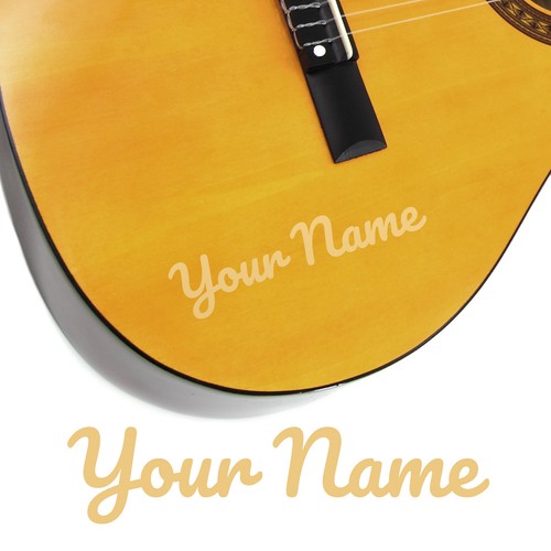 2 x Guitar Name Stickers - Personalised Acoustic Electric - Curly Style - Picture 12 of 17