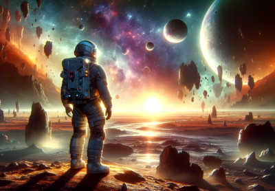 High-Resolution Digital Portrait AI Galactic Dreamscape - A3 Größe 134