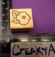 POSY FLOWER OUTLINE LEAVES SMALL RUBBER STAMP ANNETTE WATKINS B1085