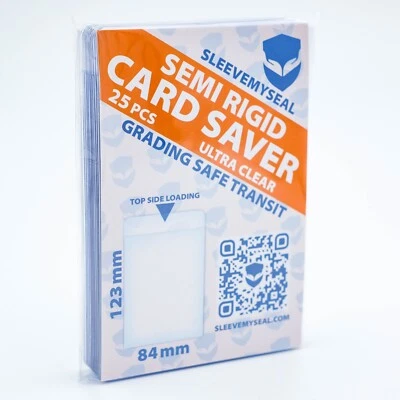SLEEVEMYSEAL 25 Card Saver Semi Rigid Grading Protezione Carte Pokemon Magic YuGiOh Lorcana