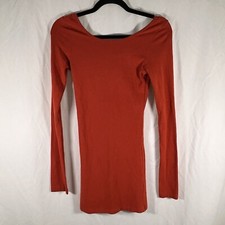 BKE Tunic Women's XS Orange Brown Long Sleeve Cotton Blend Pullover