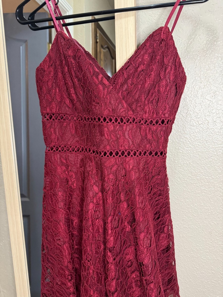 Burgandy Eyelet Francesca dress XS | eBay