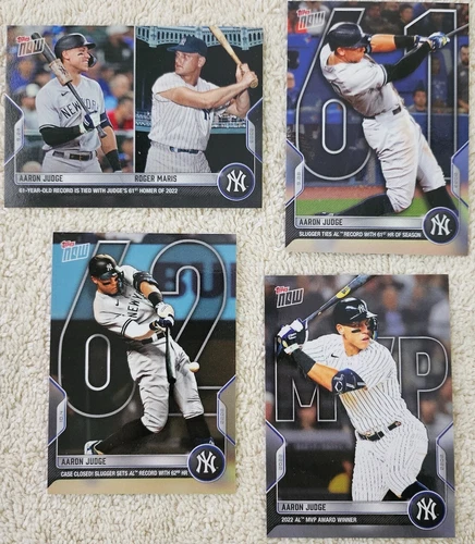 Topps Now Aaron Judge 2022, 61, 62, MVP, Judge & Maris cards - FACTORY MINT!
