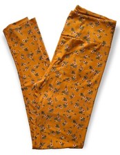Lularoe Floral OS Leggings Bright Yellow Flowers Spring Beautiful NWOT