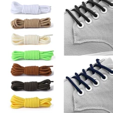 1Pair RoundShoelaces Polyester Shoes Shoe laces Boots Sneakers Shoelace strings✔