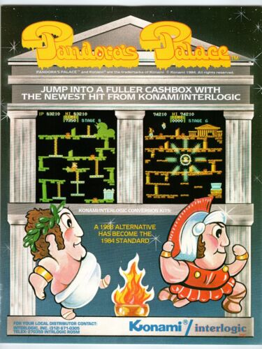 Pandora's Palace Arcade Game Flyer Original 1984 Retro Vintage Video 8.5" x 11" - Picture 1 of 2