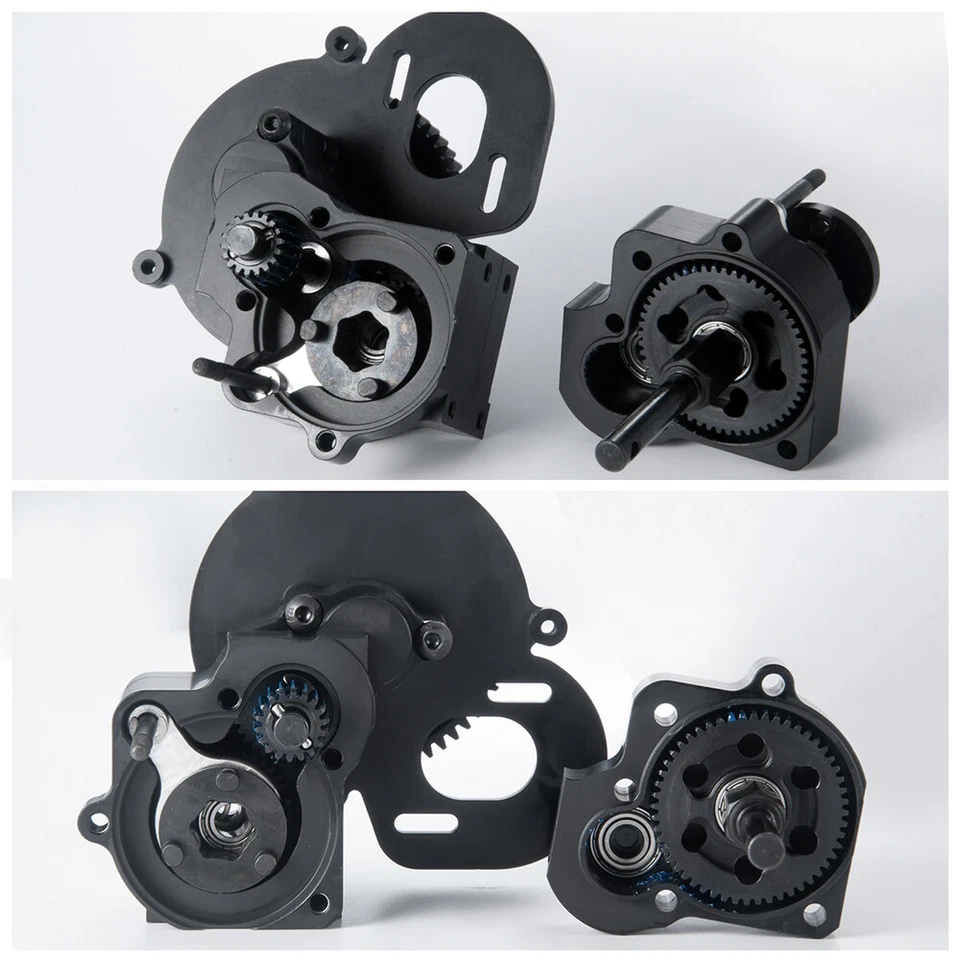 Metal Cutoff Gearbox 2 Speed Transmission for 1/10 Axial SCX10 RC Crawler Car - Image 2 of 4