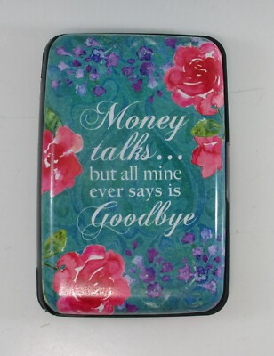 H2 Money talks mine says bye CREDIT CARD HOLDER CASE rfid Identity theft wallet