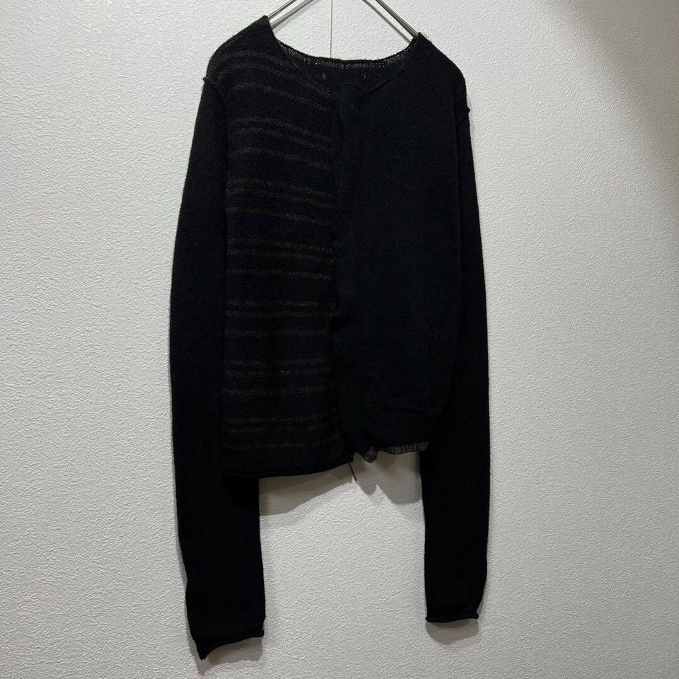 Cárdigan de diseño a rayas de lana Camel de Yohji Yamamoto Y sin cuello Foto 2 de 4