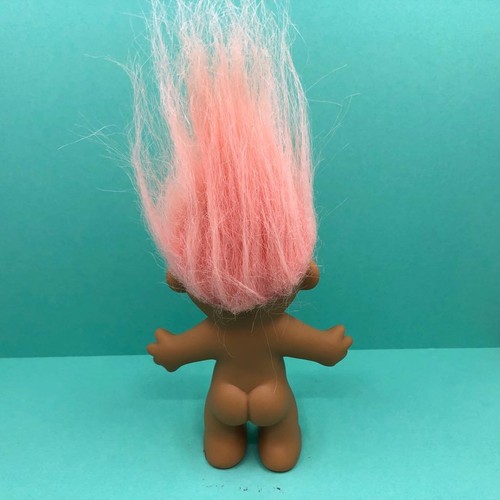 Vintage RUSS Troll Pastel Peach Hair Lucky Doll Mascot Toy Figure 1990s - Picture 4 of 4
