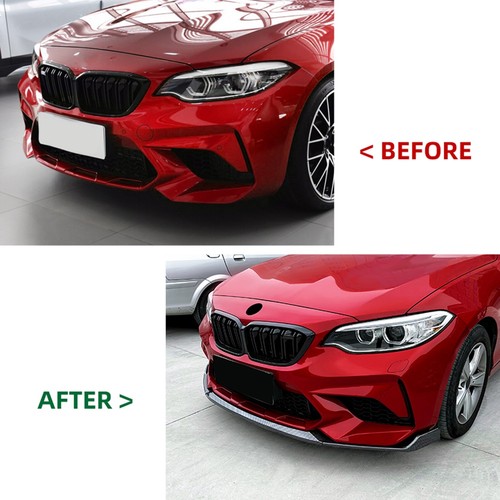 For BMW 2 Series F87 M2 Coupe 2016-21 2019 Front Bumper Spoiler Splitter Lip Kit - Picture 6 of 11
