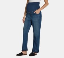 Time  Tru Women's Maternity Med Wash Straight Leg Jeans Size S 4-6 