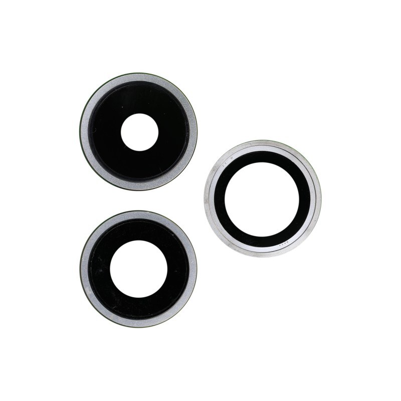 Glass Camera Lens Bezel Set Back 3 Parts iPhone 15 Pro 15 Pro Max White ...