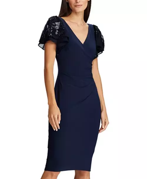 Ralph lauren flutter sales sleeve jersey dress