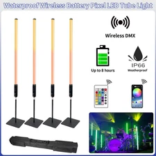 4PCS Wireless Waterproof Battery LED Pixel Tube Light with Telescopic Pole Base