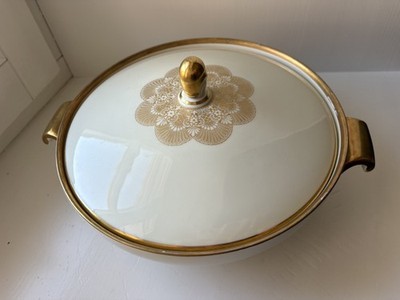 Rosenthal Aida Porzellan Suppenterrine Elfenbein farbig  Goldrand 1473 wie neu 