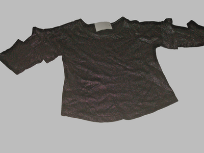 Girls Top Ruffle Sleeve Black Sparkle Size 3T NEW | eBay