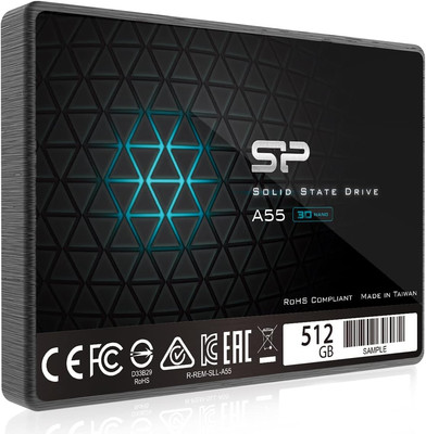 SP 512GB SSD 3D NAND A55 SLC Cache Performance Boost SATA III 512GB, 