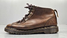 Vintage Dr Doc Martens Leather Boots Mens 8 Made In England Brown 8 Eyelet