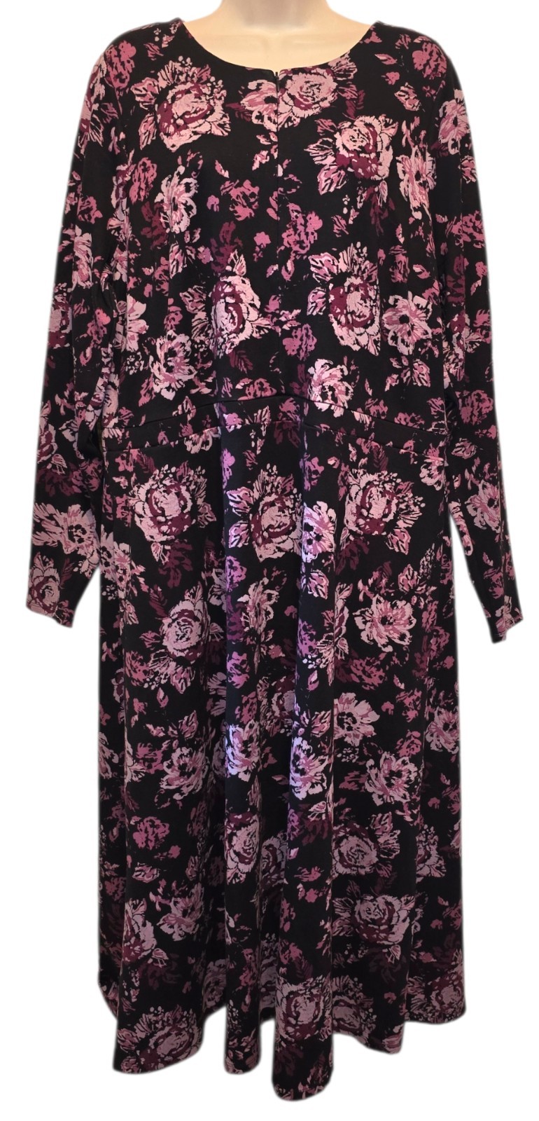 Girl With Curves Black Multicolor Zip Front Ponte Dress Size 1X Tall NWOT!